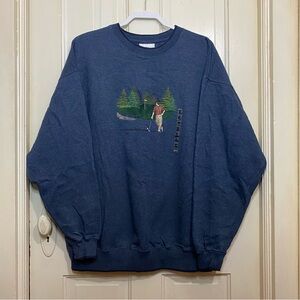 M&C SPORT | Vintage Crewneck Sweatshirt Pullover with Golf Embriodedy